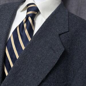 Alexander Lloyd Sport Coat 48R Blue Birdseye Blazer Jacket Classic Casual